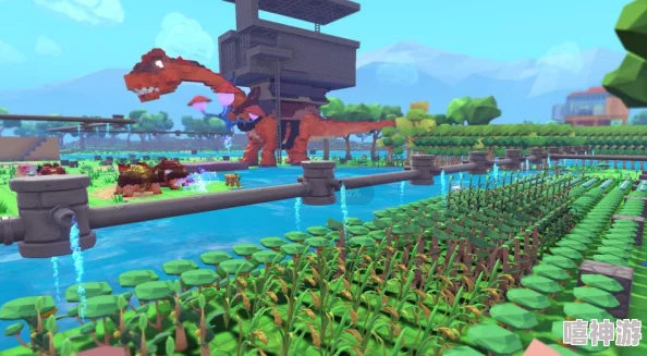 方舟生存进化：遇到眩晕的三角龙，迅速靠近并打开其背包